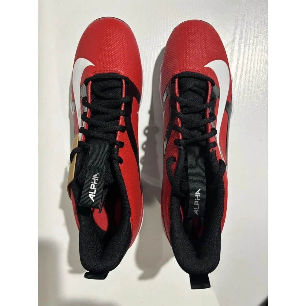 Nike Alpha Menace 4 Shark Football Cleats Mens Hyper Red FN0028-600 Sz 11.5